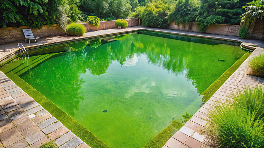 Eau de piscine verte