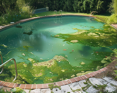 Piscine eau verte